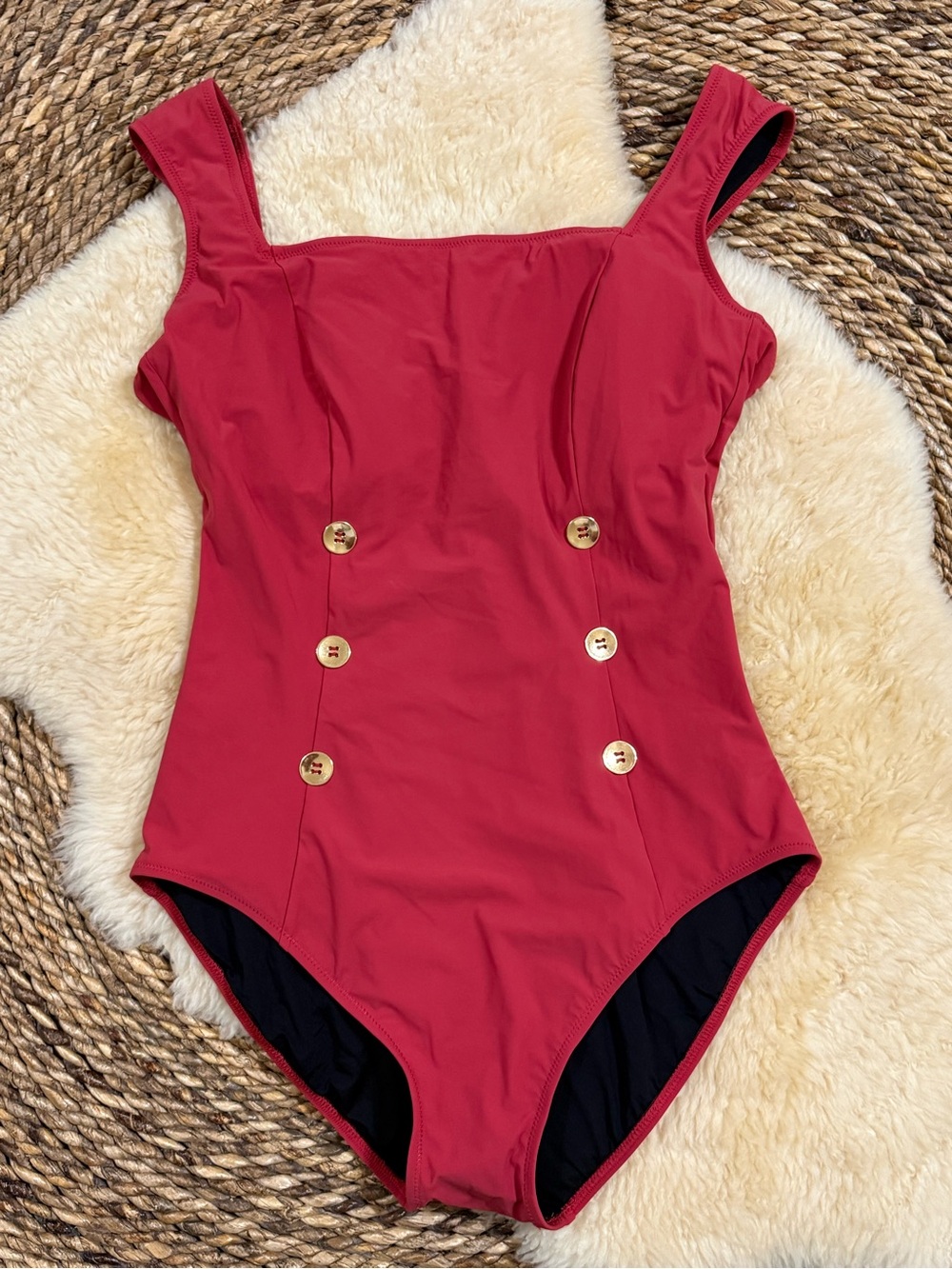 Gottex Rose Red One-Piece Swimsuit with Black Lining